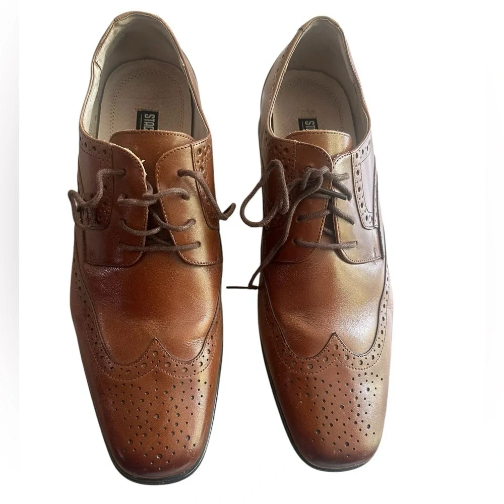 Stacy Adams Men's Nolan Oxford - Mens Size 10.5M - Cognac